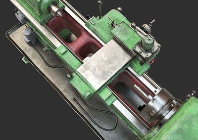 pbr次世代 老式车床 写实 工业设备 机械设备 车削 机床 零件制作